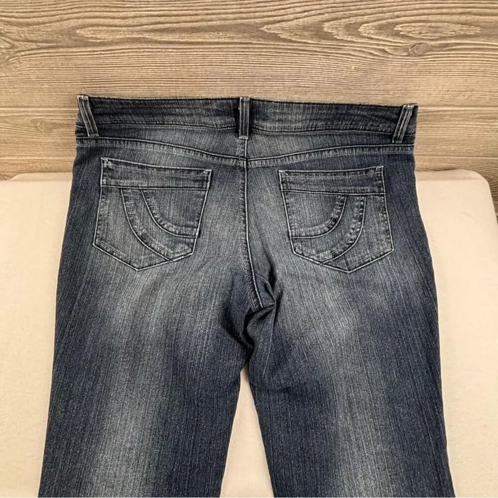 LEI Y2K Low Rise Flare Jeans Size 13 Tie Front Vintage 2000s Denim